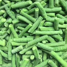 जमी हुई लंबी हरी फलियाँ